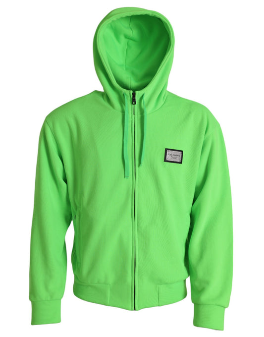 - Neon Green Hooded Full Zip Top Sweater