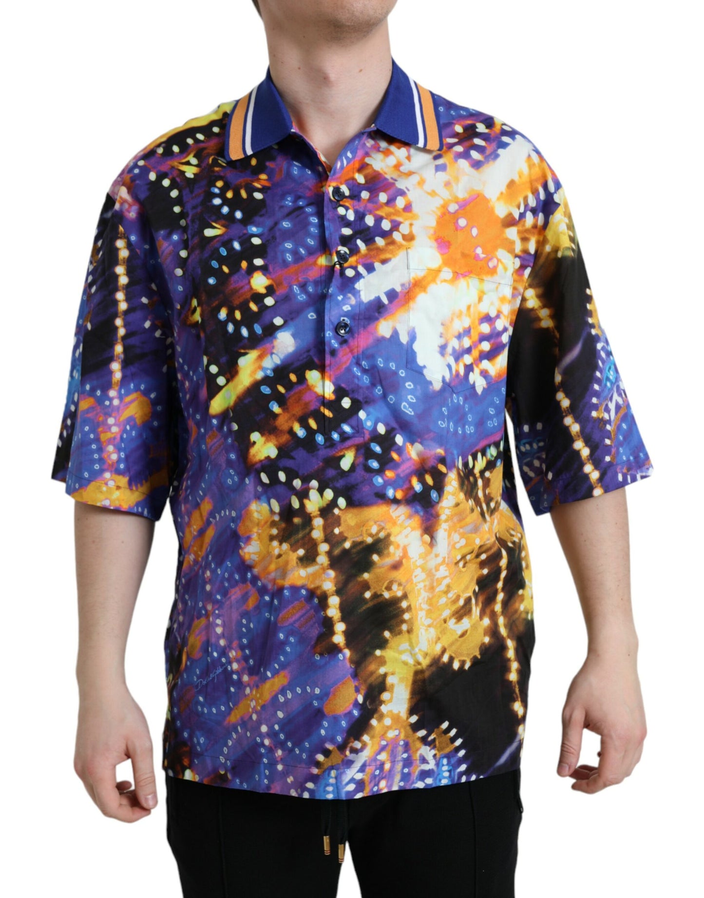 - Multicolor Luminarie Print Cotton Casual Shirt