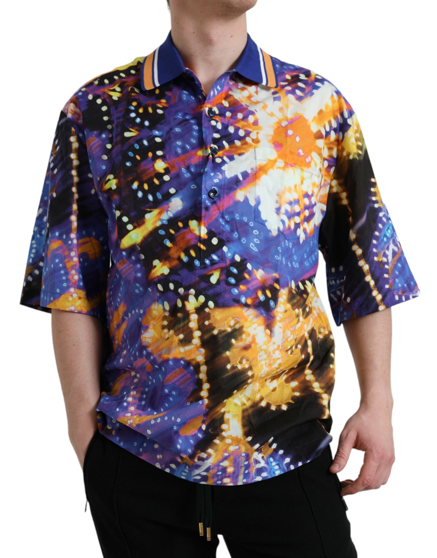 - Multicolor Luminarie Print Cotton Casual Shirt