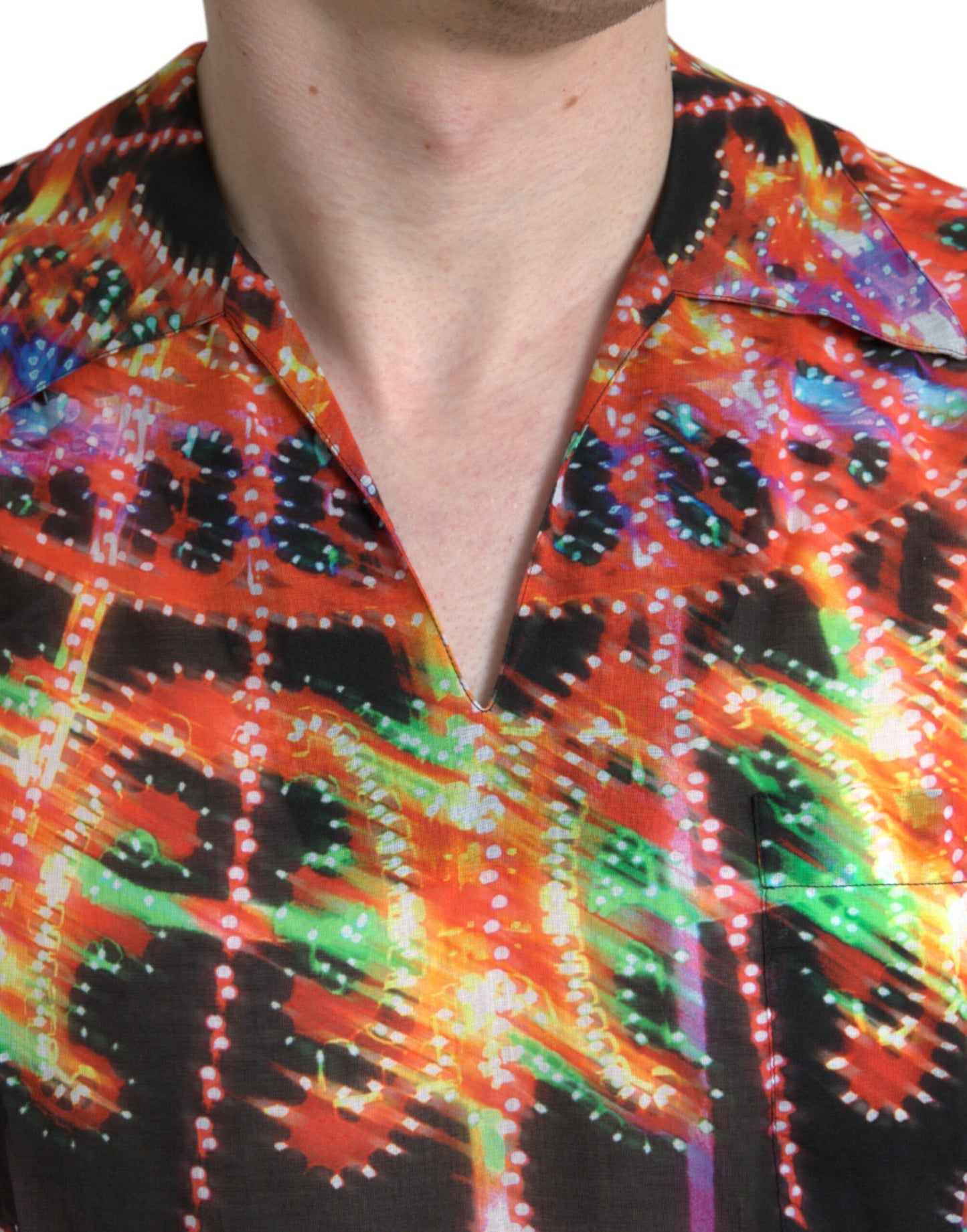 - Multicolor Luminarie Print Cotton T-shirt