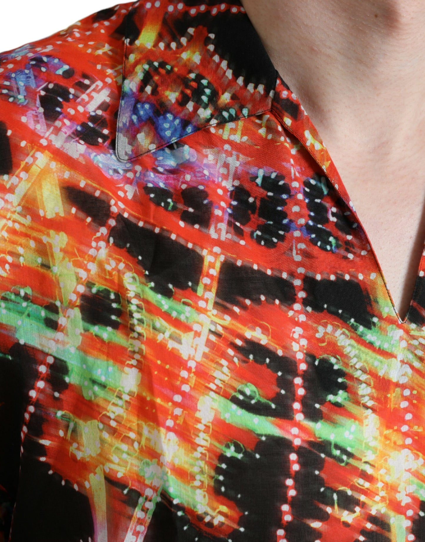 - Multicolor Luminarie Print Cotton T-shirt