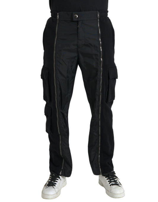 - Black Cotton Blend Skinny Pants