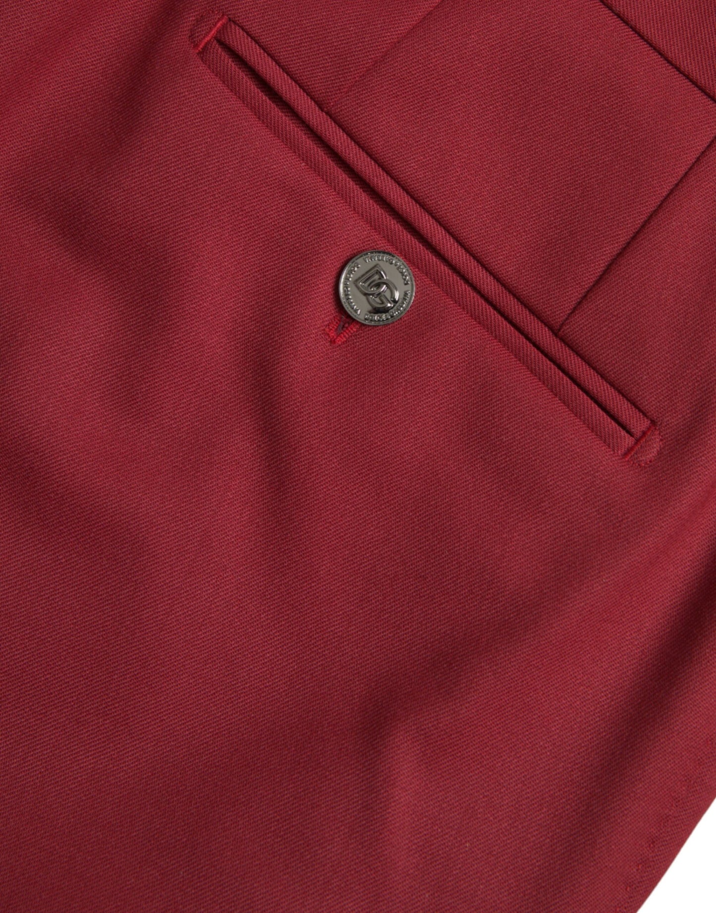 - Red Wool Men Slim Fit Dress Pants