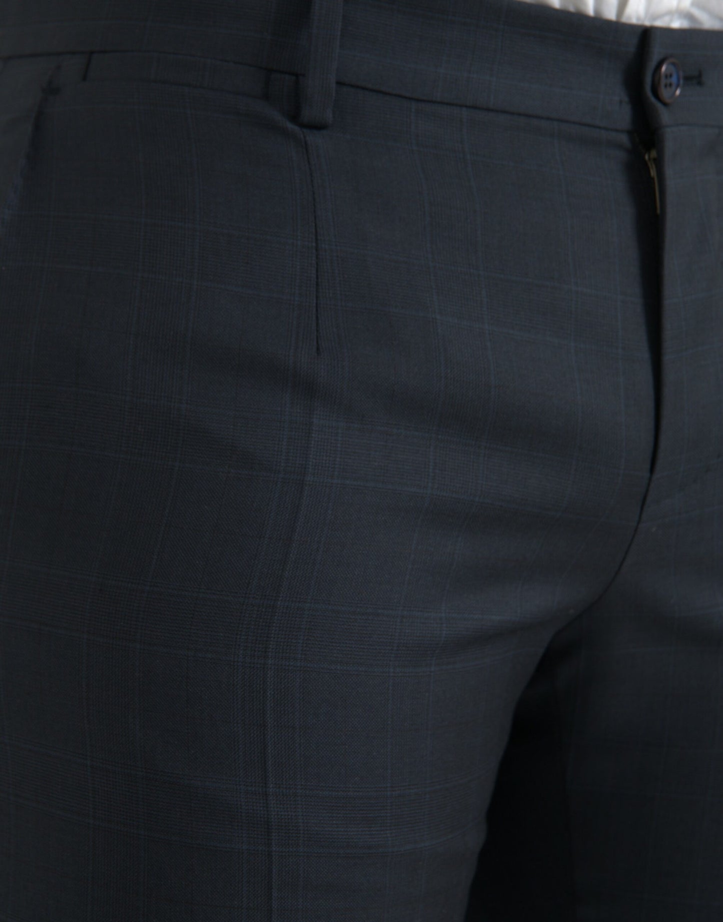 - Blue Wool Men Skinny Dress Pants
