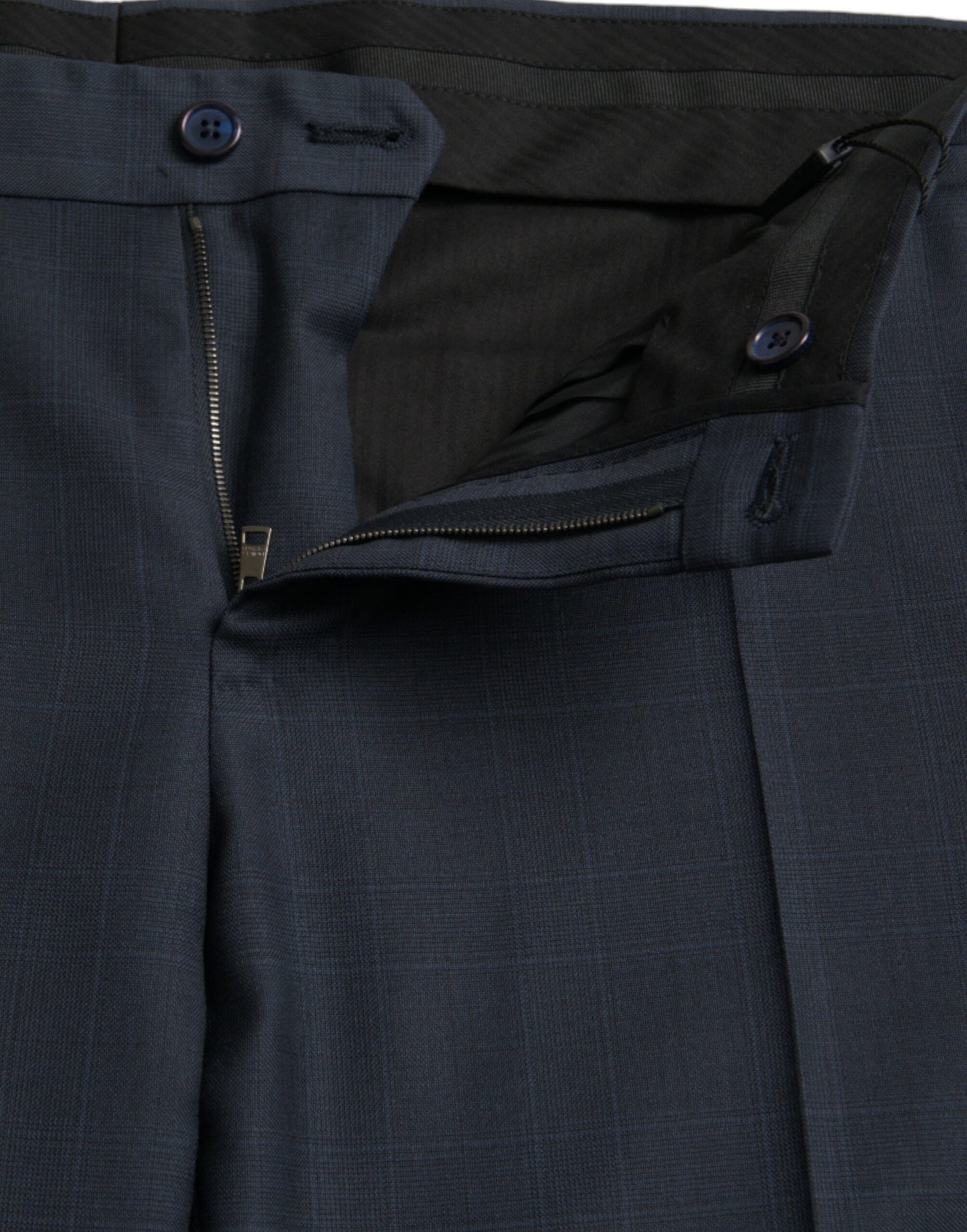 - Blue Wool Men Skinny Dress Pants