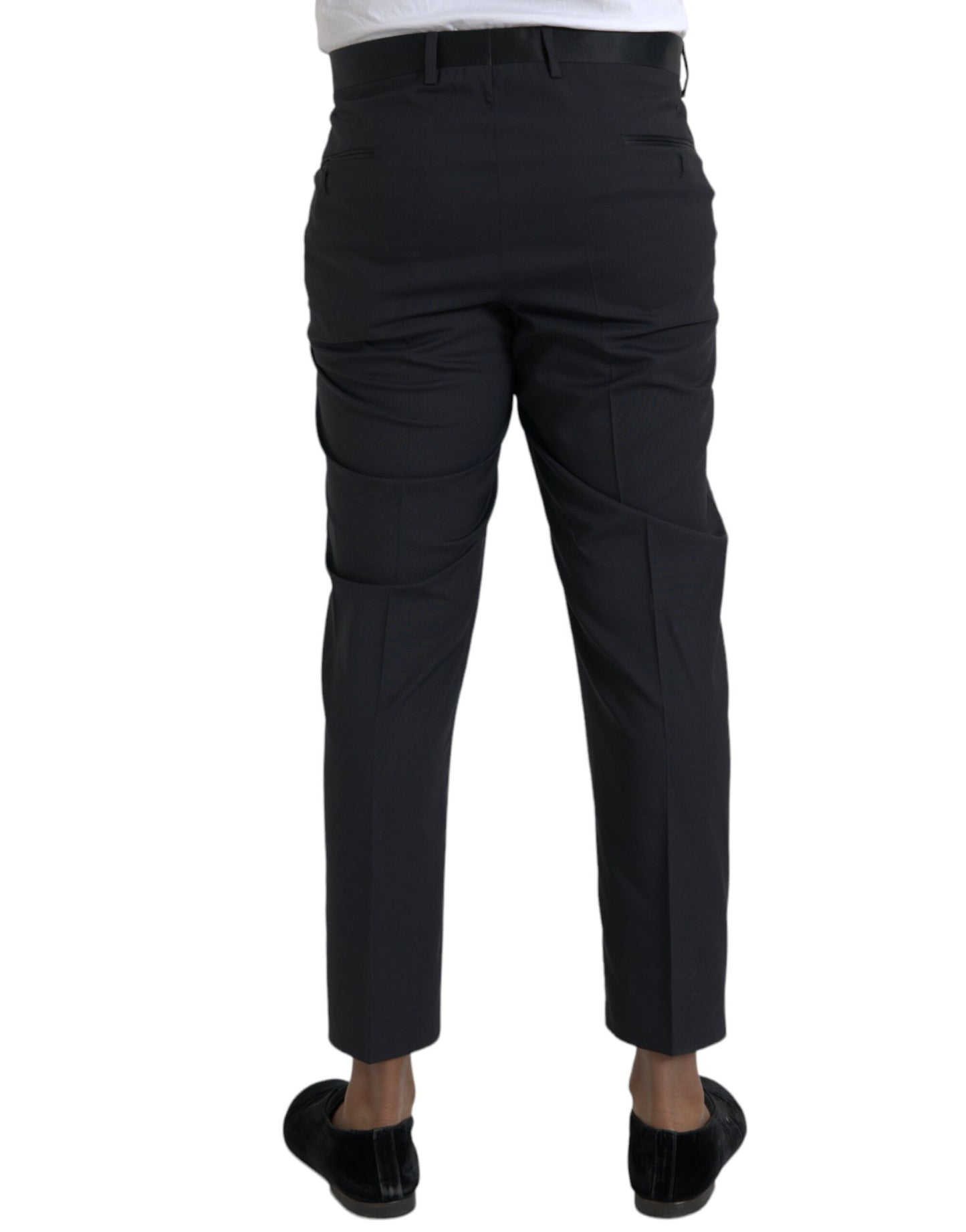 - Blue Wool Men Skinny Dress Pants