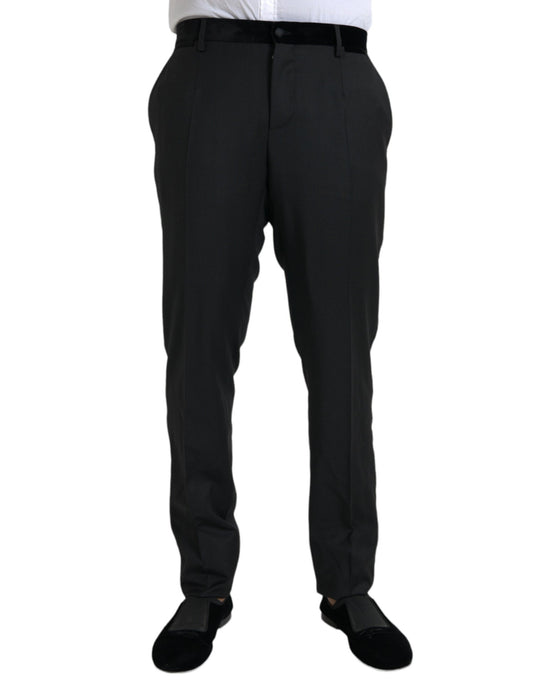 - Black Silk Men Skinny Dress Pants