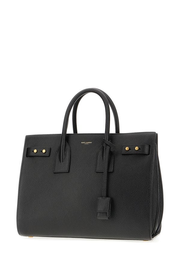 Black Calf Leather Sac De Jour Handbag - The Luxe Alliance