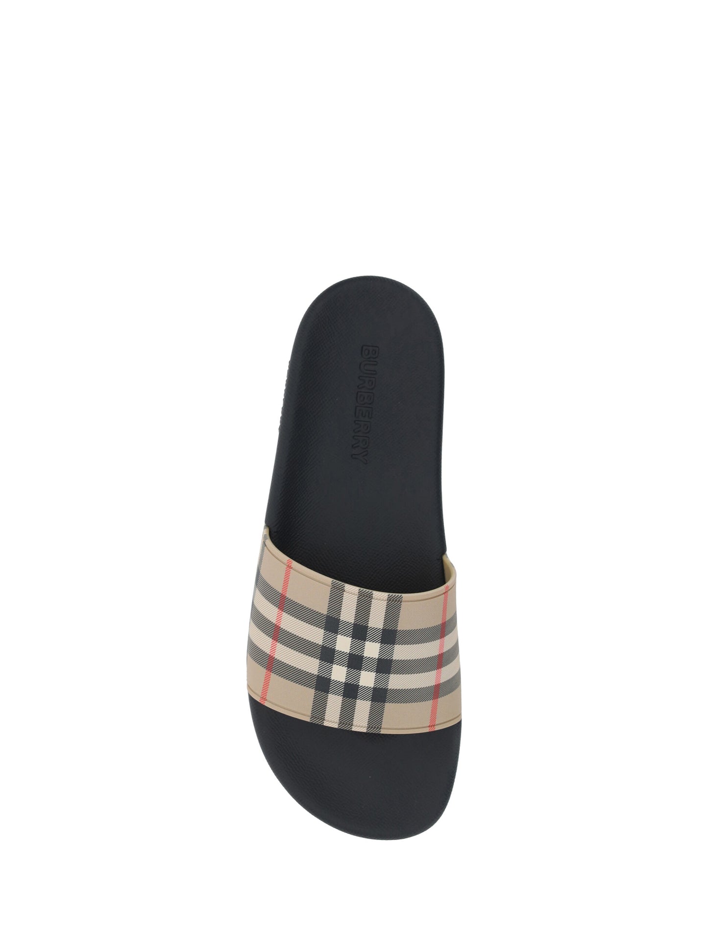 Burberry Brown Rubber Pool Sliders - Iconic Comfort and Style