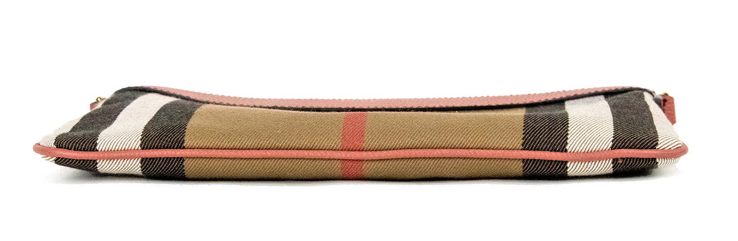 Burberry - Peyton House Check Derby Cinnamon Red Grain Leather Pouch Crossbody Bag