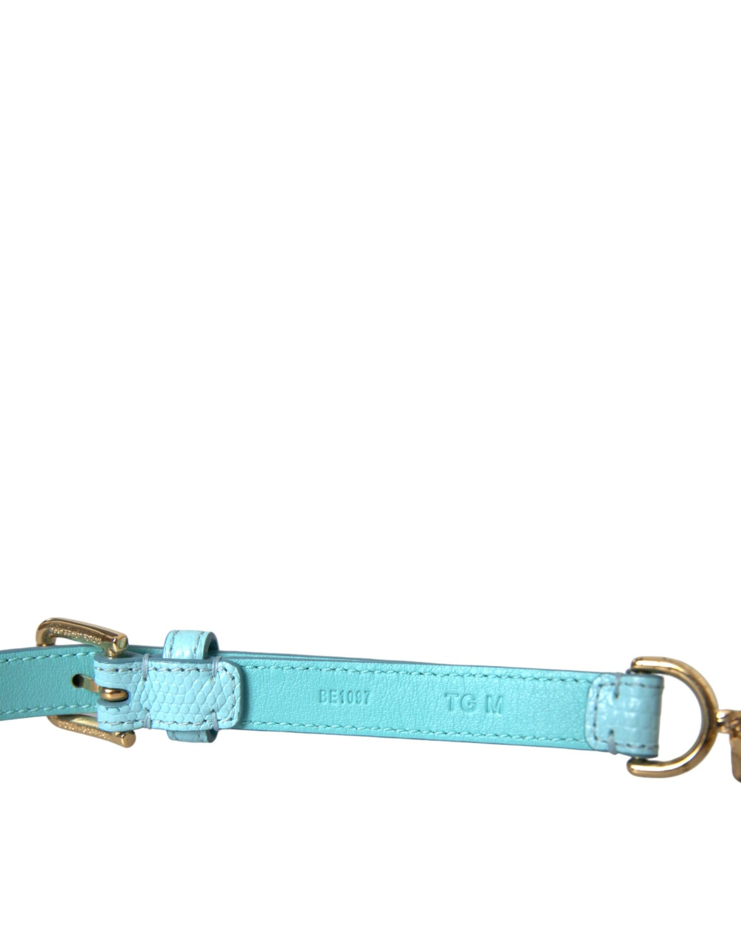 - Light Blue Leather Crystal Chain Waist Belt