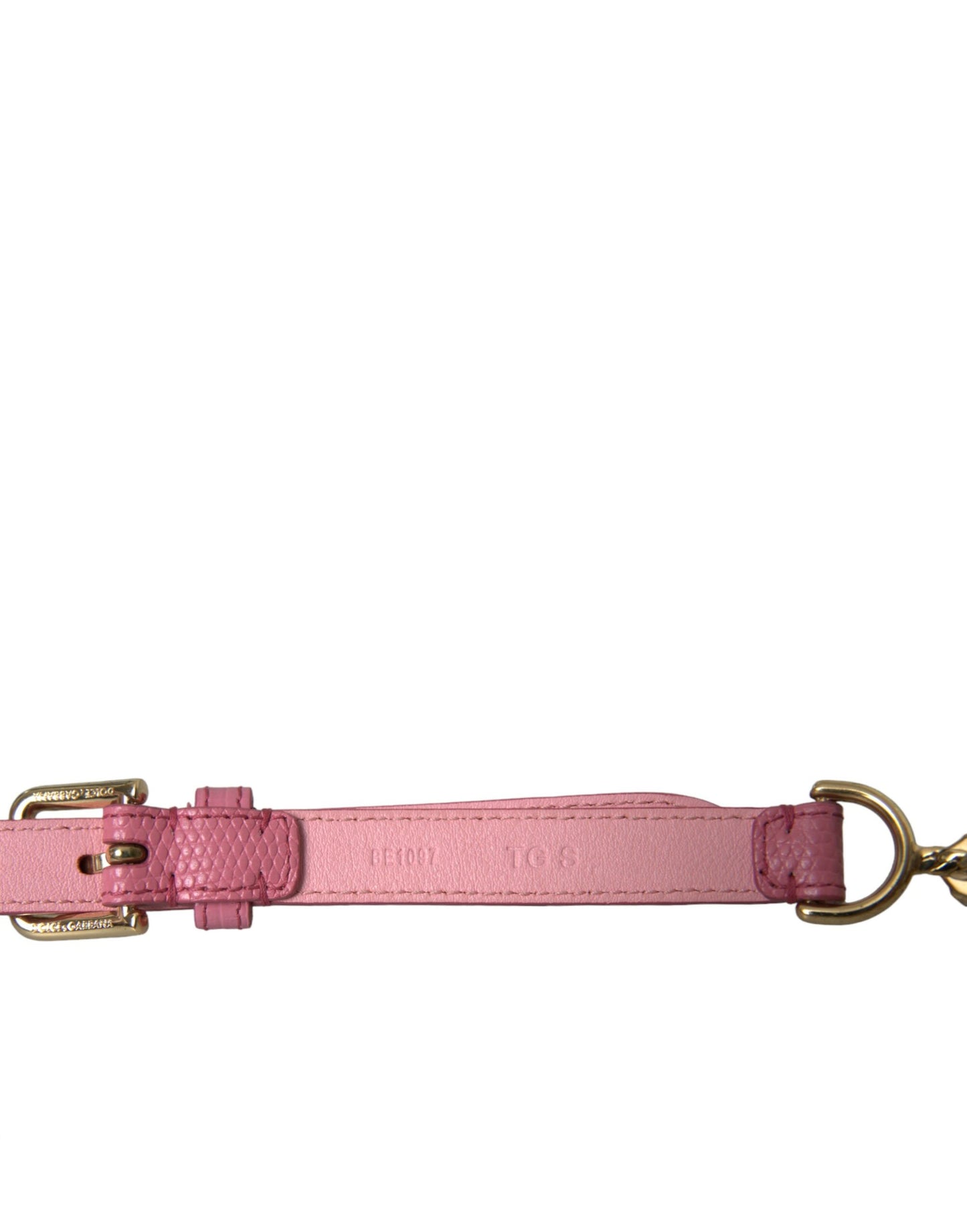 - Pink Leather Crystal Chain Embellished Belt