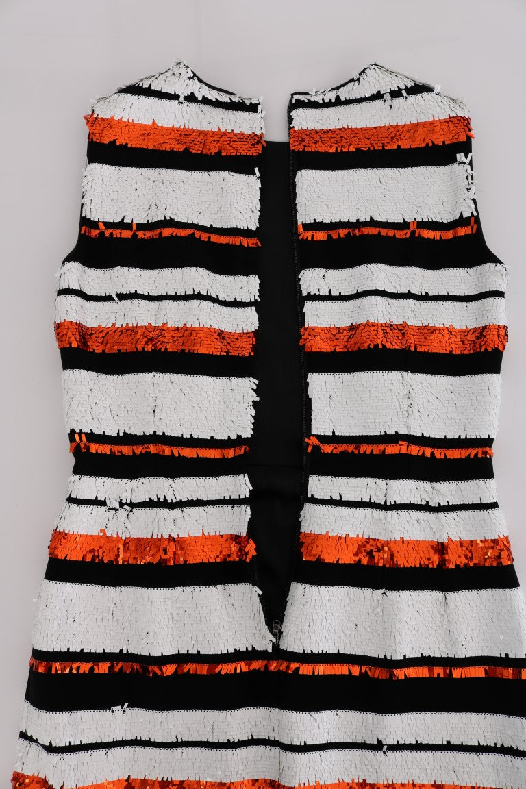 - Sleeveless Striped Sheath Dress