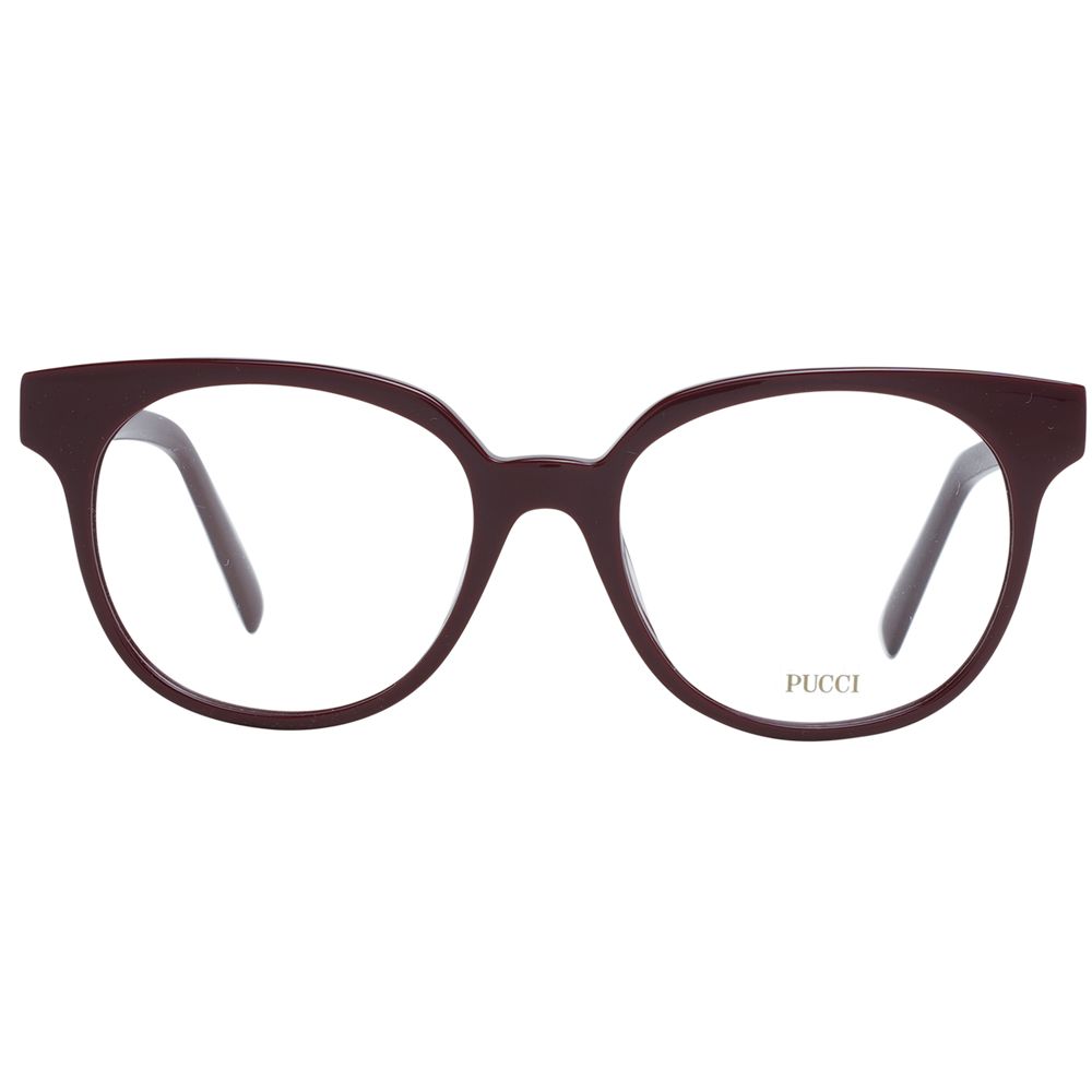 Emilio Pucci Women’s Optical Frames – Burgundy Round, 50mm