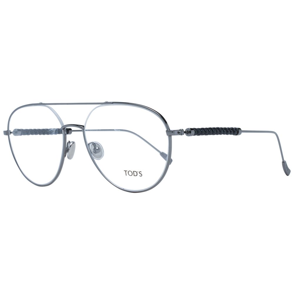 Tod's Gray Men's Optical Glasses – Gunmetal Aviator Frame, 56mm