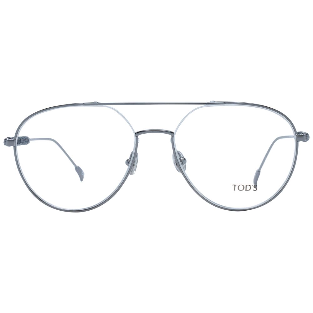 Tod's Gray Men's Optical Glasses – Gunmetal Aviator Frame, 56mm