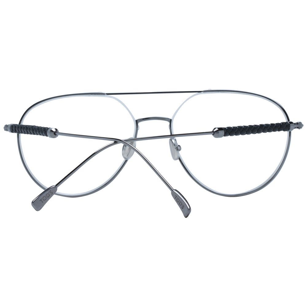 Tod's Gray Men's Optical Glasses – Gunmetal Aviator Frame, 56mm