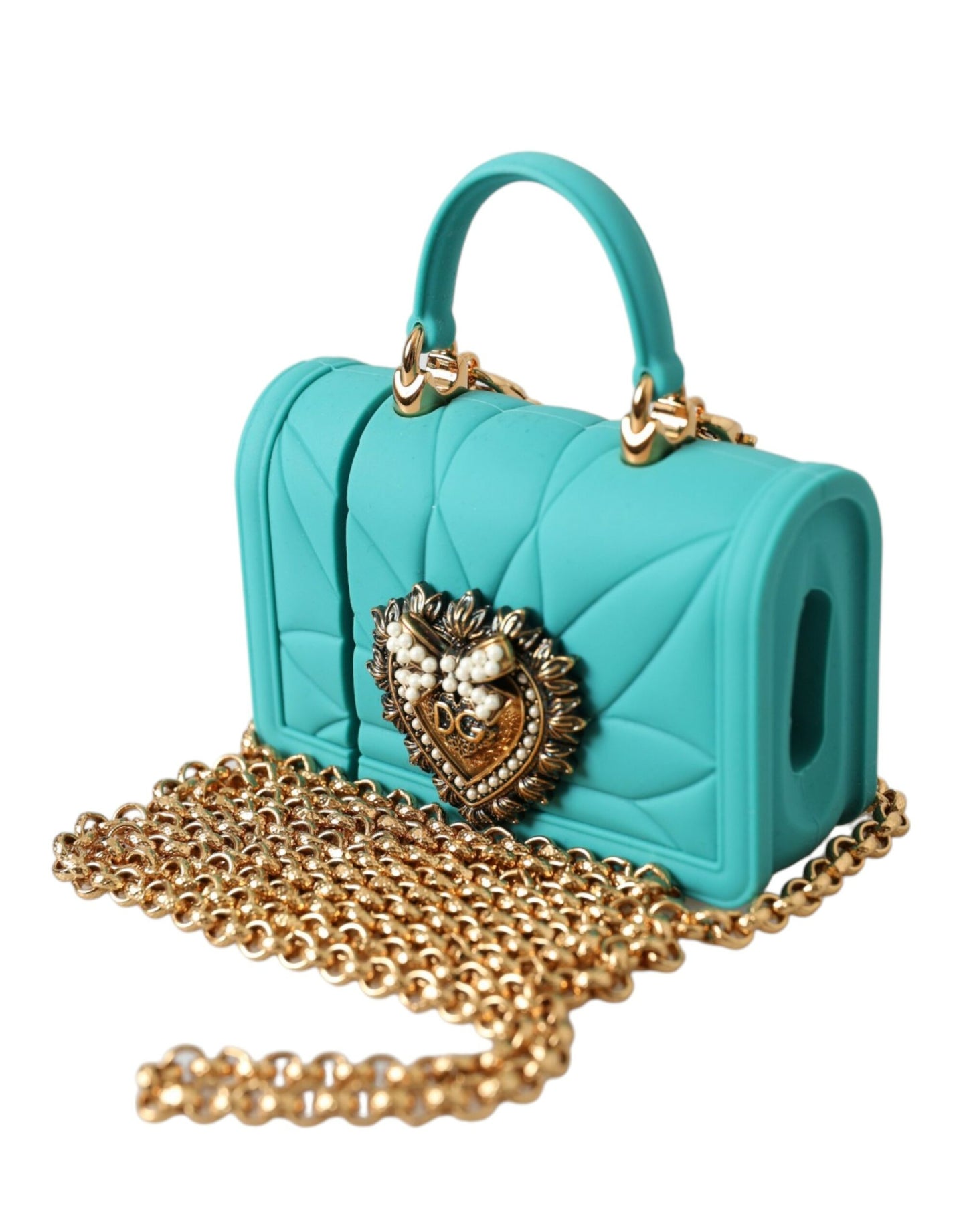 - Turquoise Silicone Devotion Heart Cover Bag Airpods Case