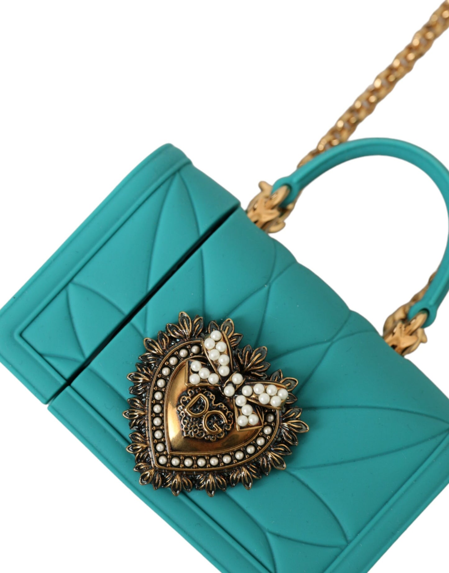 - Turquoise Silicone Devotion Heart Cover Bag Airpods Case