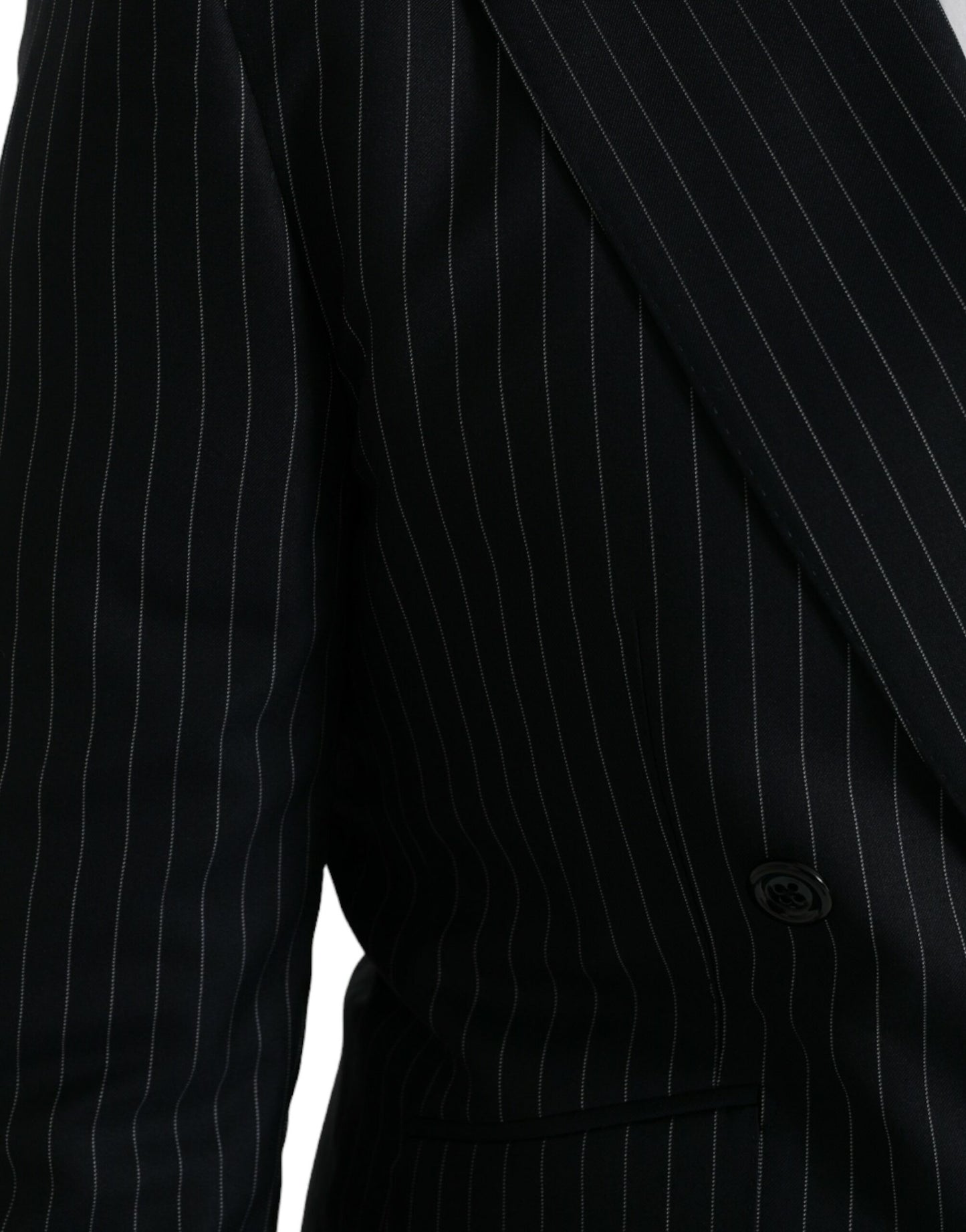 - Black Stripe SICILIA Double Breasted Coat Blazer