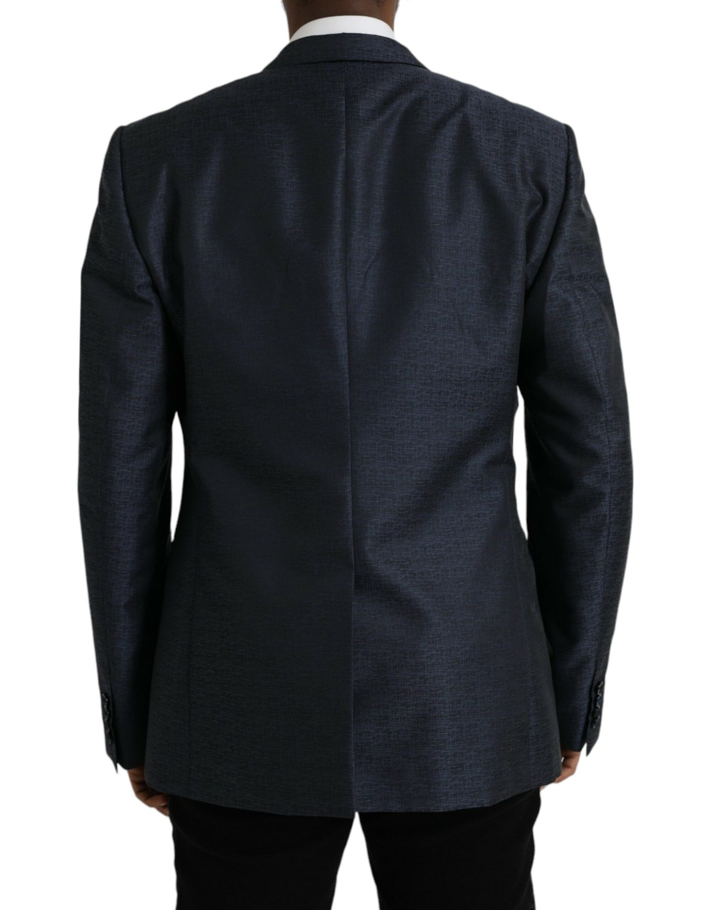 - Blue Wool GOLD Single Breasted Coat Blazer