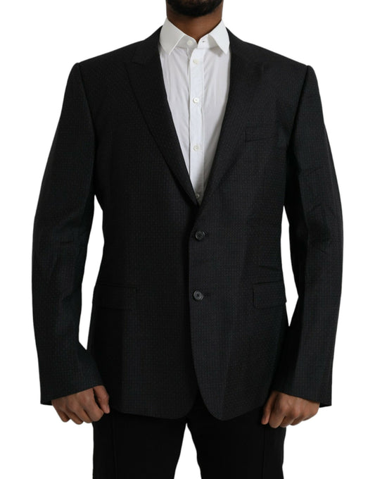 - Black Wool MARTINI Single Breasted Coat Blazer