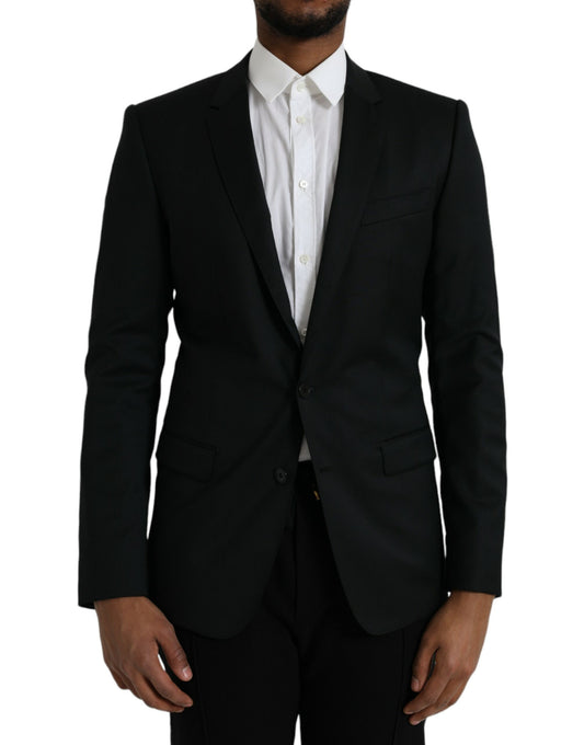 - Black Wool MARTINI Single Breasted Blazer