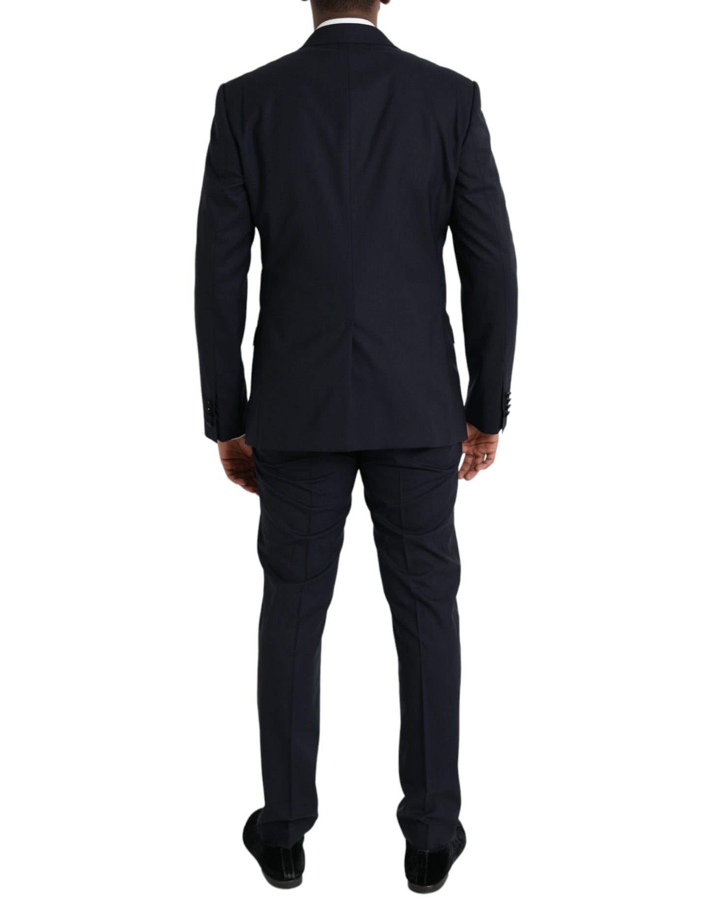 - Dark Blue MARTINI Wool Formal 3 Piece Suit