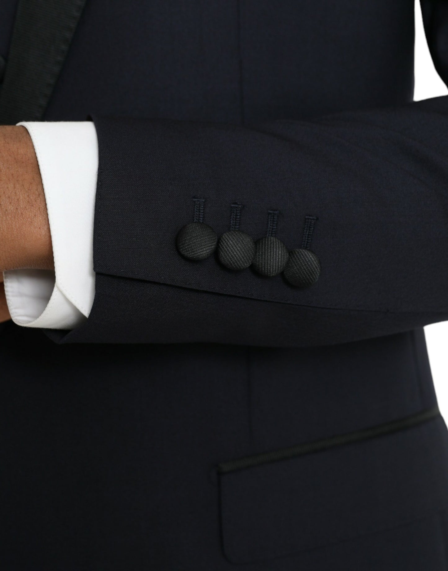 - Dark Blue MARTINI Wool Formal 3 Piece Suit