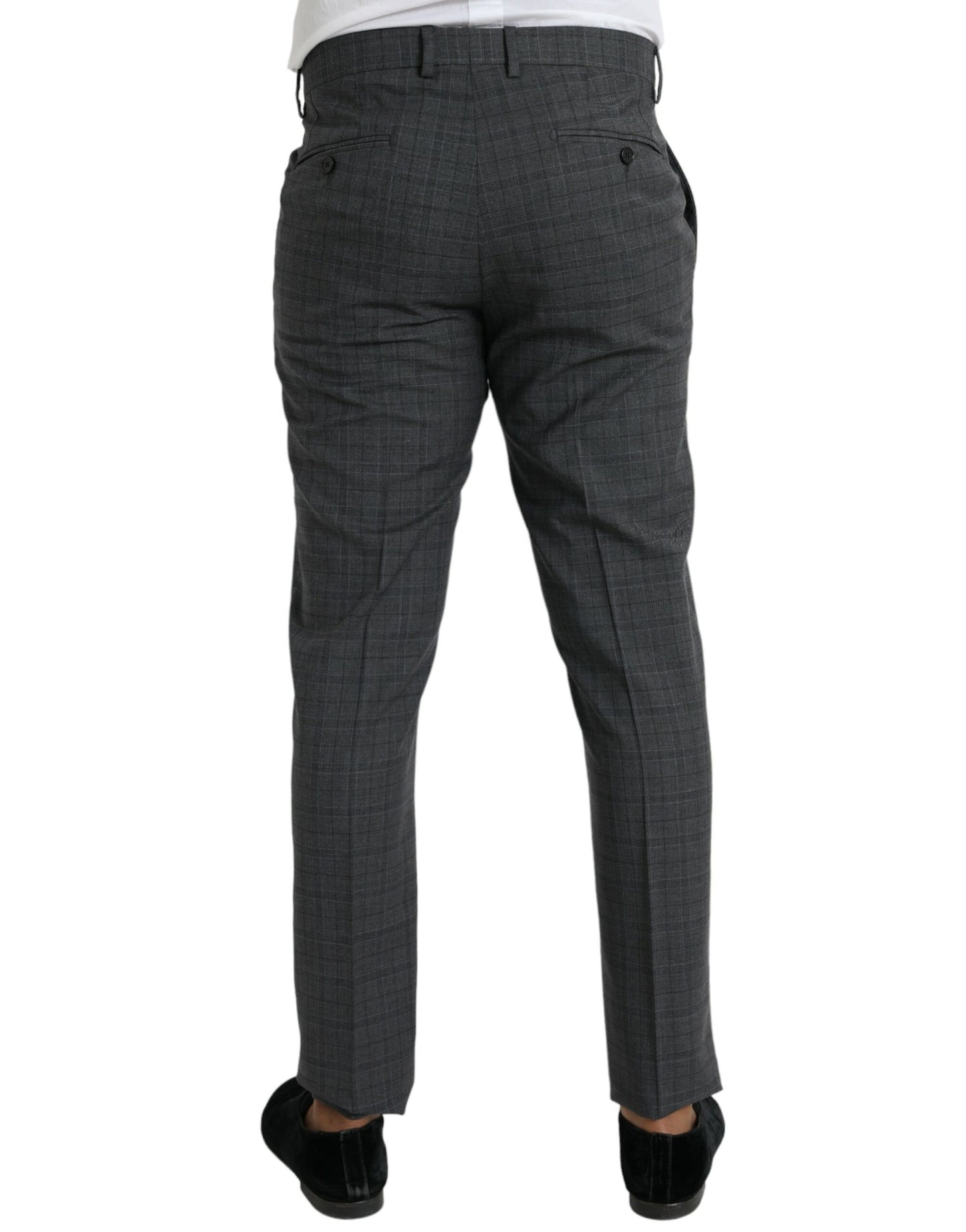 - Gray Plaid Wool MARTINI Formal 2 Piece Suit