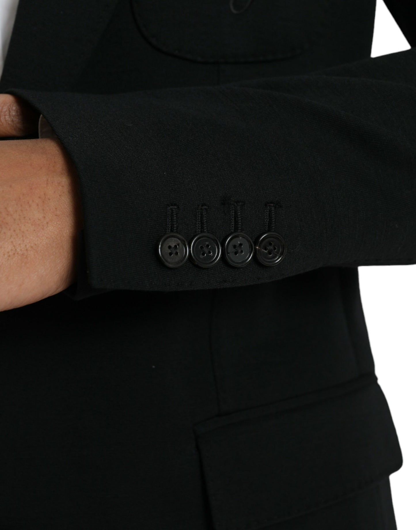 - Black Wool Single Breasted Coat Blazer