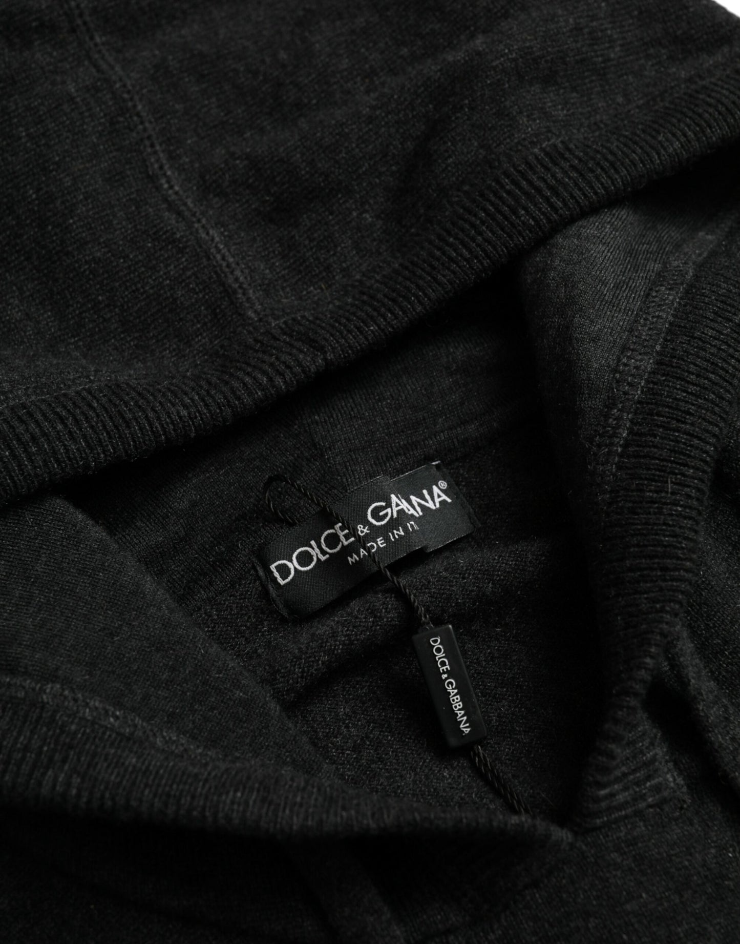 Dark Gray Cashmere Hooded Pullover Sweater - The Luxe Alliance