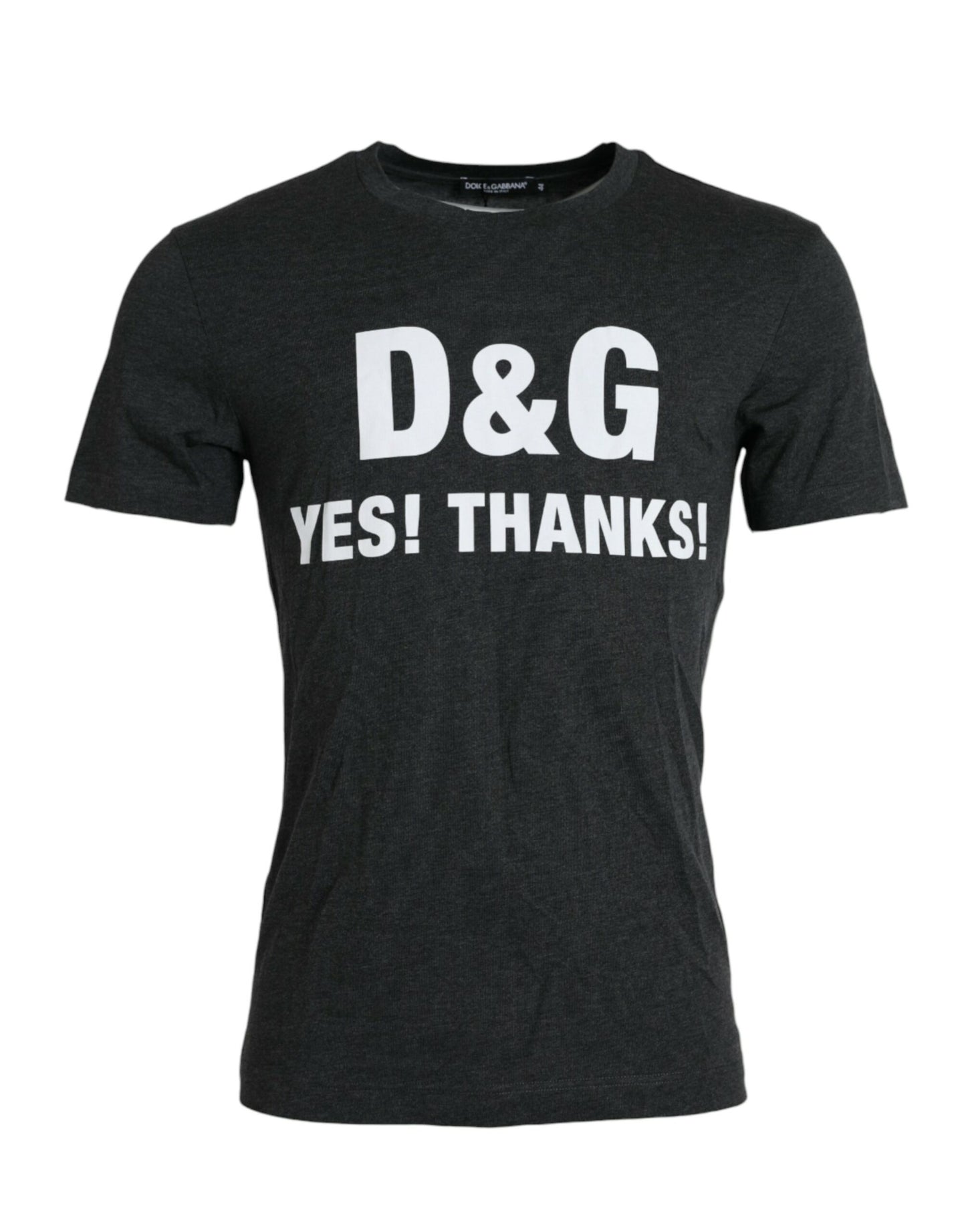 - Gray Logo Print Crewneck Short Sleeve T-shirt