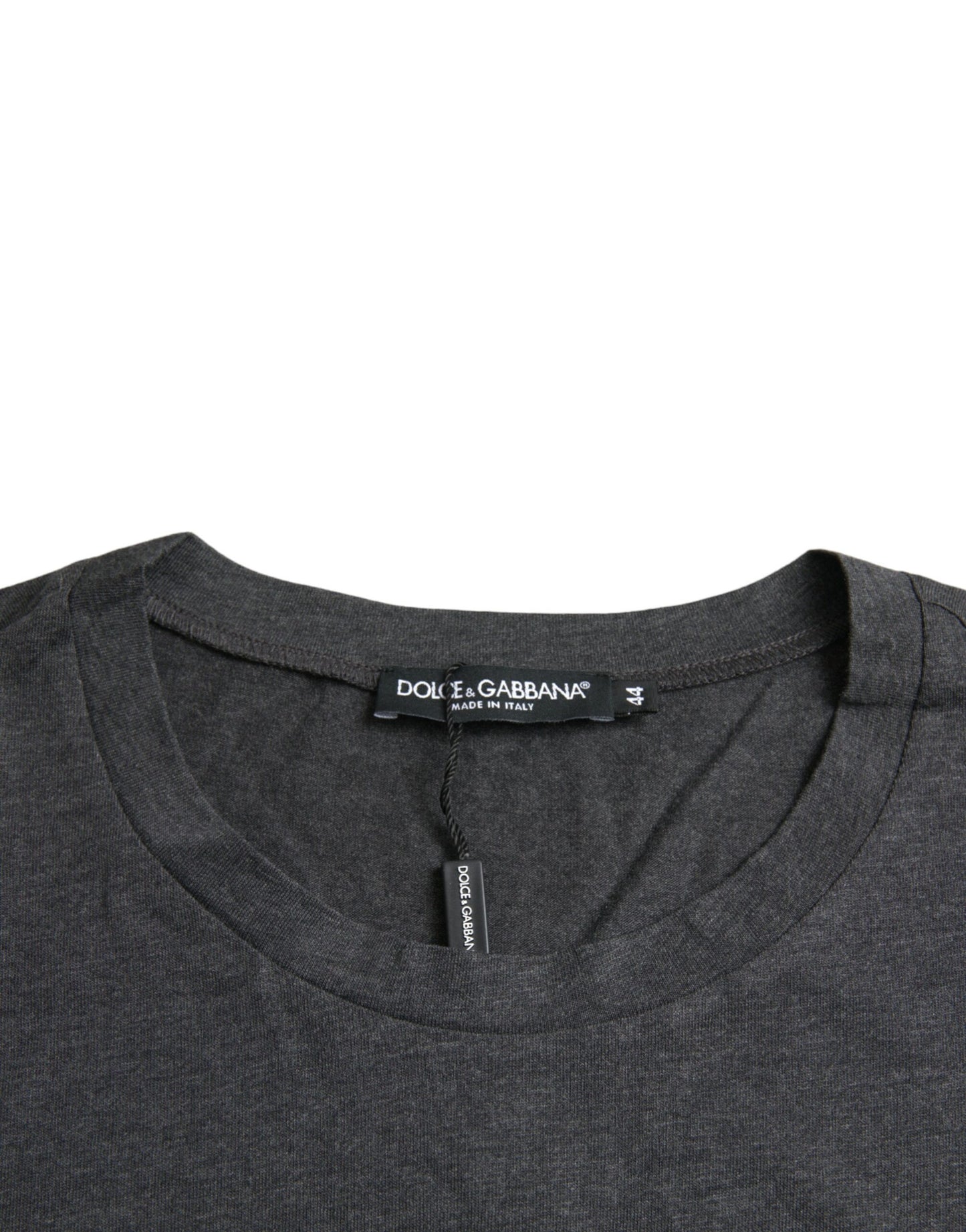 - Gray Logo Print Crewneck Short Sleeve T-shirt