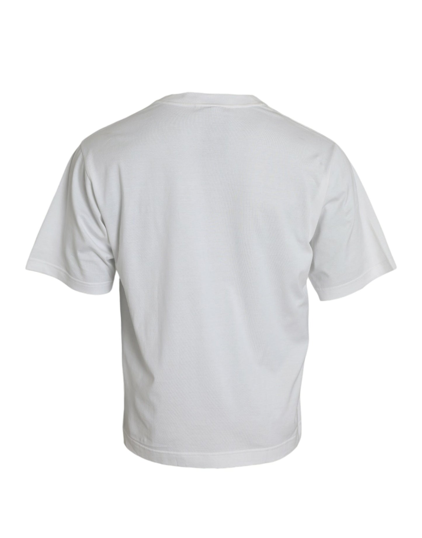 - White Embellished Cotton Crew Neck T-shirt