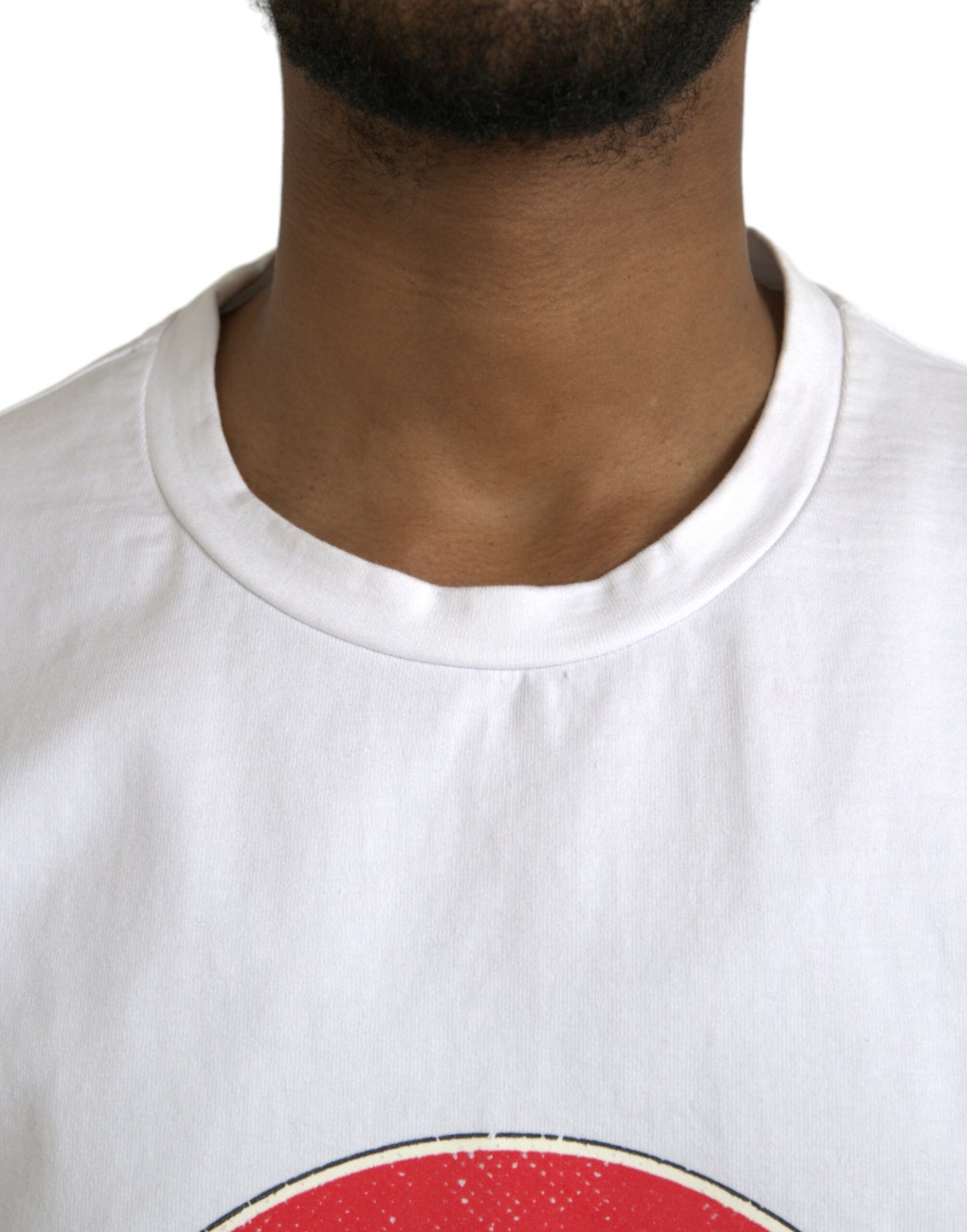 - White Amor Heart Cotton Crewneck Short Sleeve T-shirt