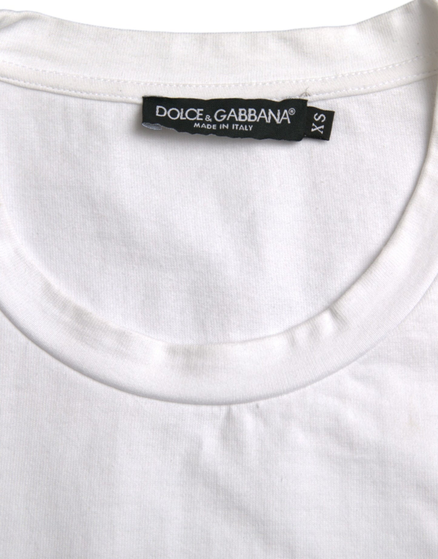 - White Amor Heart Cotton Crewneck Short Sleeve T-shirt