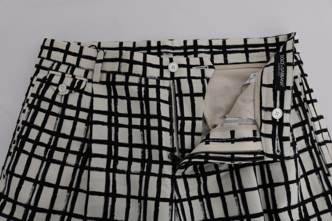 - Elegant Striped Cotton-Linen Shorts