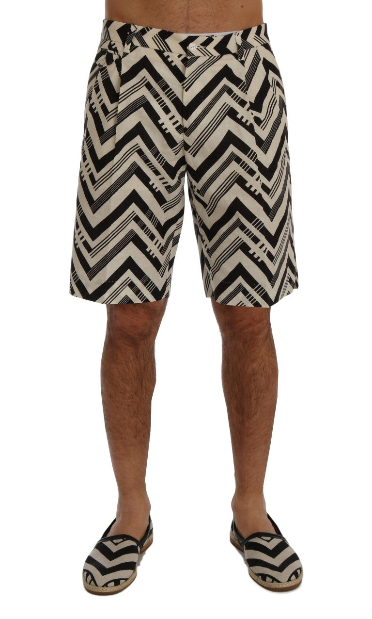 - Striped Casual Knee-High Shorts