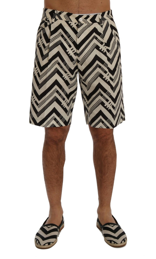 - Striped Casual Knee-High Shorts