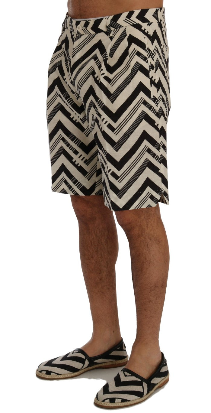 - Striped Casual Knee-High Shorts