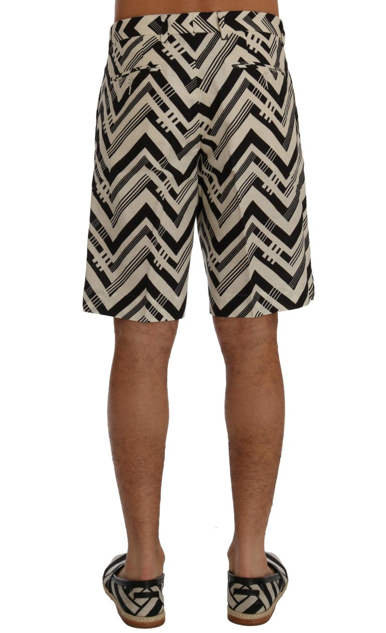 - Striped Casual Knee-High Shorts