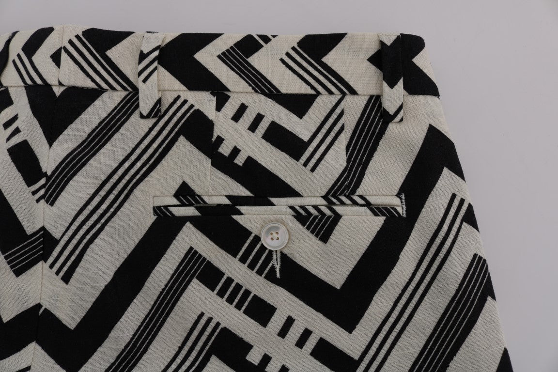 - Striped Casual Knee-High Shorts