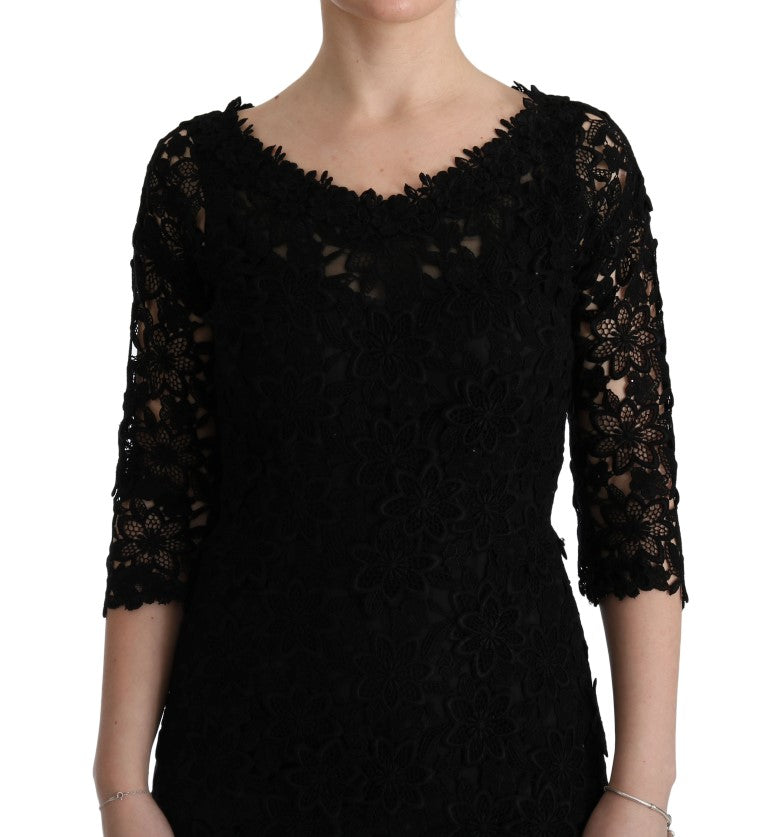 - Elegant Black Sheath Dress with Silk Lining