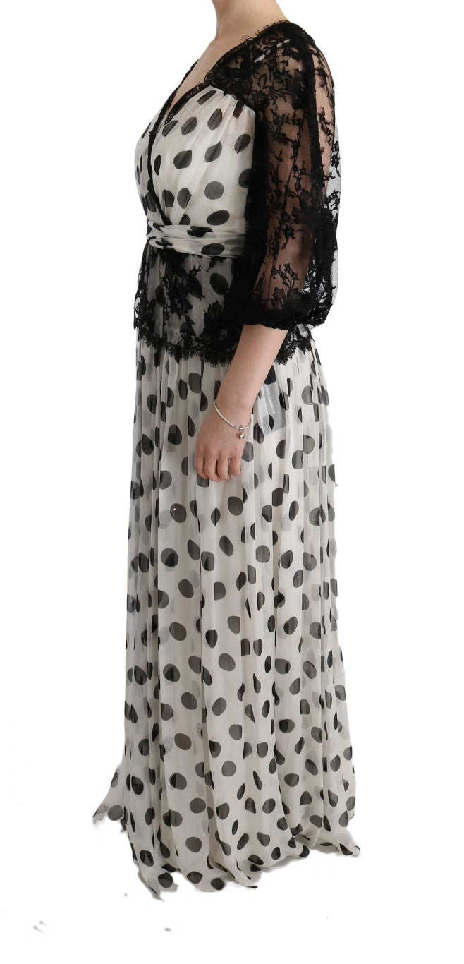 - Elegant Polka Dotted Full Length Gown