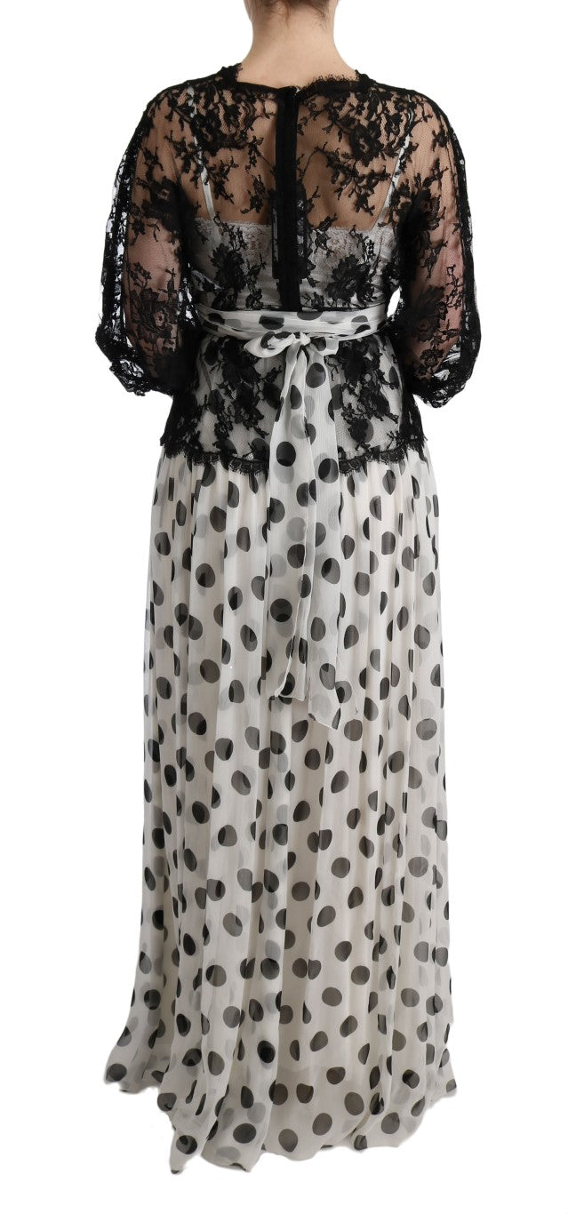 - Elegant Polka Dotted Full Length Gown