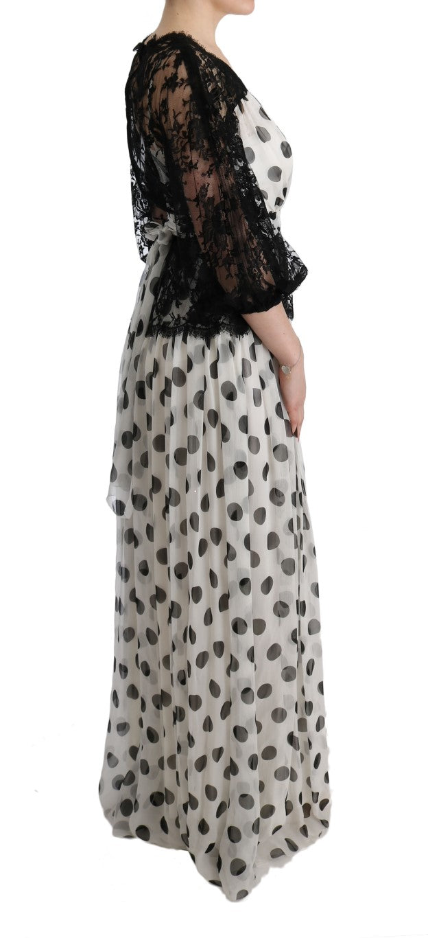 - Elegant Polka Dotted Full Length Gown