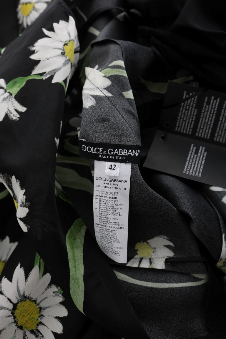 Elegant Sunflower Maxi Gown with Crystals by Dolce & Gabbana