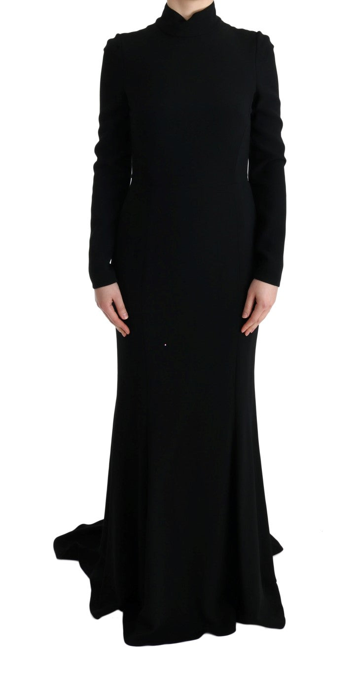 - Elegant Full Length Sheath Gown in Black