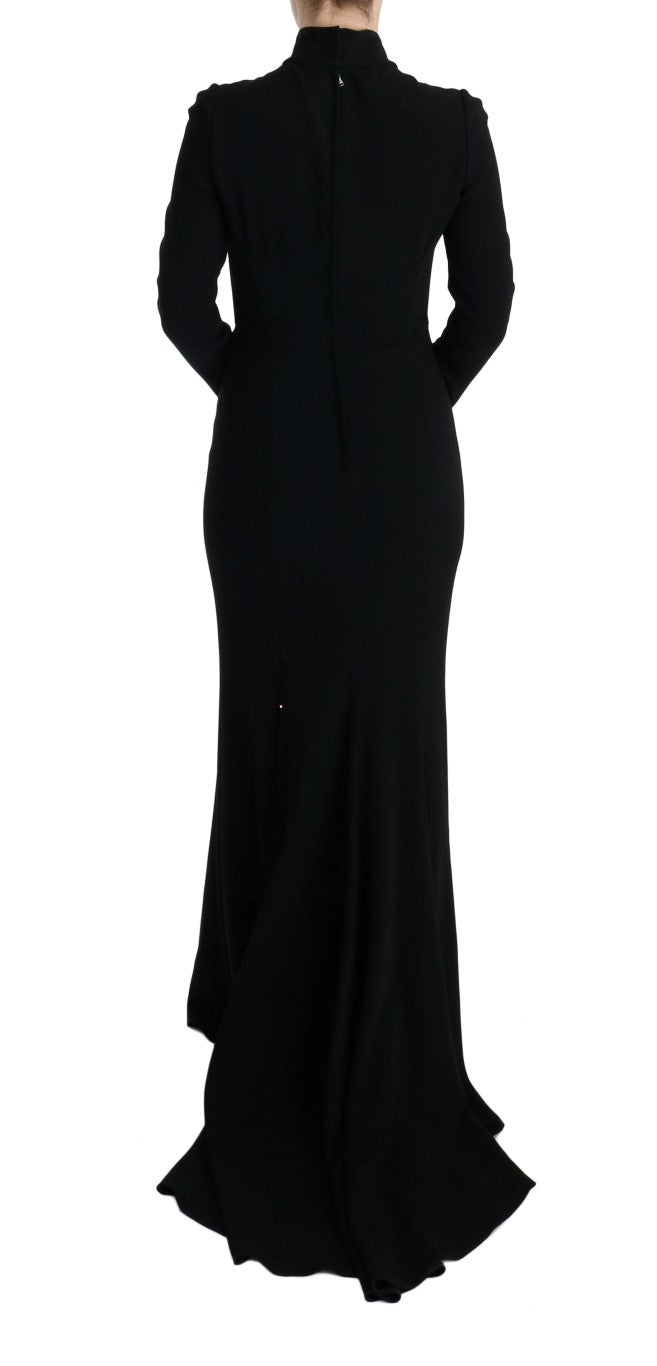 - Elegant Full Length Sheath Gown in Black